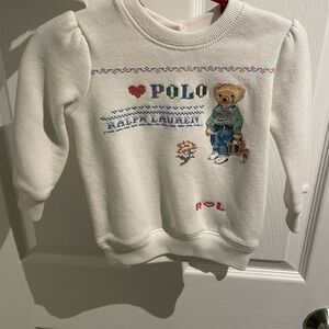 Ralph Lauren Kids White Sweatshirt with Polo Bear Design